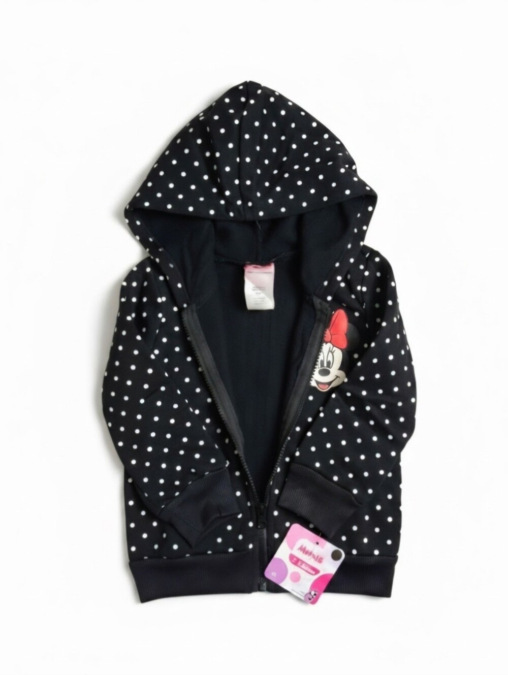 Disney Minnie Mouse Zip Up Hoodie Sweater Jacket 2T Girls Toddler Licensed - Picture 2 of 6